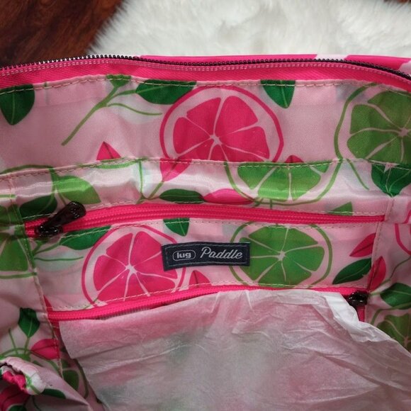 NWT Lug Paddle Tote Bag In Pink/White Stripe - Picture 4 of 14
